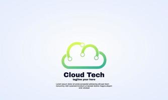 vector cloud tech logo design concept