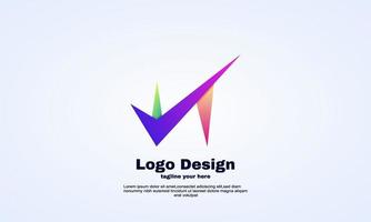 vector brand initial N and check logo design template colorful