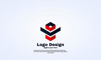vector de logotipo de empresa 3d de forma cuadrada