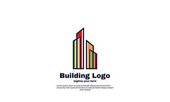 abstract creative building concept logo design vector