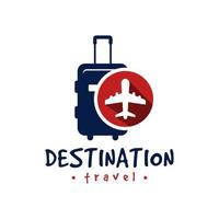 logotipo de maleta de transporte de viaje de vacaciones vector