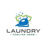 laundry and clothes ironing business logo vector