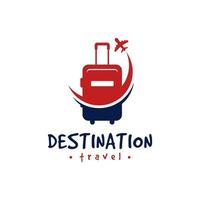 logotipo de maleta de transporte de viaje de vacaciones vector