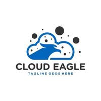 logotipo de tecnología de nube de águila vector