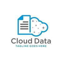 logotipo de tecnología de datos en la nube vector