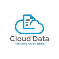 logotipo de tecnología de datos en la nube vector