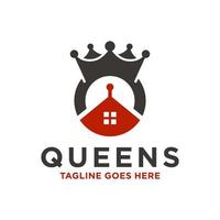 modern queen crown logo vector