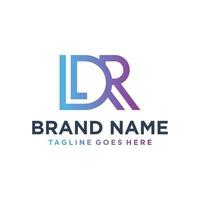 monogram logo design with letter LDR vector