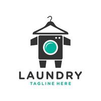 clothing laundry logo or brush cleaning booth vector