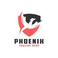 phoenix bird shield logo vector