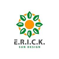 sun logo design for industrial vector