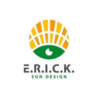 sun logo design for industrial vector