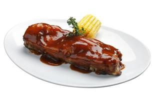 roast ribs with barbecue sauce photo