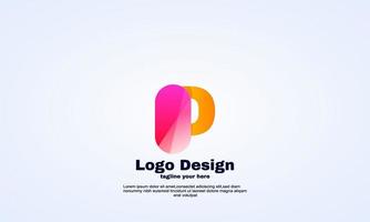 vector abstracto de plantilla de logotipo de letra p