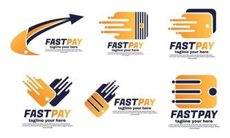 stock vector abstract set collection fast pay logo design template