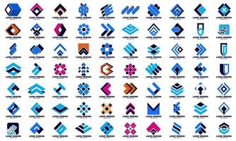 awesome geometric company corporate business Logo set best collection vector