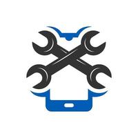 mobile phone repair technology logo vector