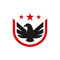 águila pájaro animal escudo logo vector