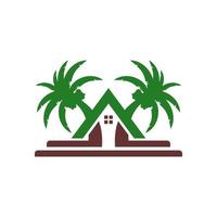 beach villa house logo design vector