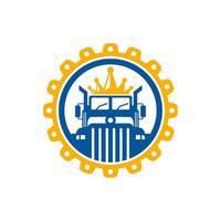 logotipo del rey del camión de transporte vector