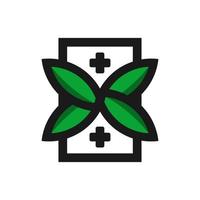 natural health leaf modern logo vector