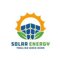 logotipo renovable de la planta de energía solar vector