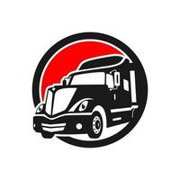 american transport truck illustration logo vector