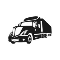 american transport truck illustration logo vector