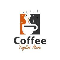 coffee drink restaurant logo design vector