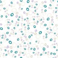 Hand-drawn abstract background. Vector seamless pattern in doodle style. Pink, beige, green circles on a white background. Ideal for fabric, home textiles.