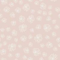 Hand-drawn floral background. Vector seamless pattern in doodle style. Light flowers on a beige background. Ideal for fabric, home textiles.