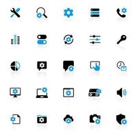 setting menu icon set, vector on white background