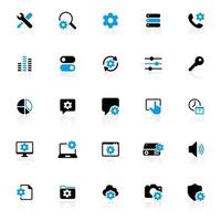 setting menu icon set, vector on white background