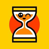 cute hourglass vector,time traffic cartoon,flat design illustration simple arwork vector