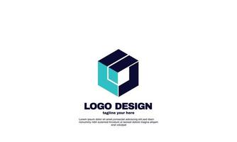 Impresionante plantilla creativa de cubo de diseño de logotipo hexagonal vector