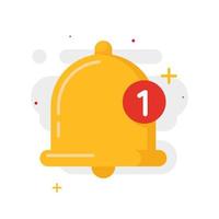 Number of unopened or unread, reminder, one new bell notification concept illustration flat design vector eps10. modern graphic element for landing page, empty state ui, infographic, icon