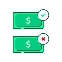 successful and failed payment concept illustration flat design vector eps10. modern graphic element for landing page, empty state ui, infographic, icon