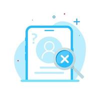 user not found, account not register concept illustration flat design vector eps10. modern graphic element for landing page, empty state ui, infographic, icon