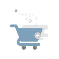 no hay artículo en el carrito de compras, agregue producto, haga clic para comprar ahora concepto ilustración diseño plano vector eps10. elemento gráfico moderno para página de destino, interfaz de usuario de estado vacío, infografía, icono