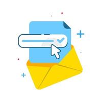 open email verification concept illustration flat design vector eps10. simple, modern graphic element for landing page, empty state ui, infographic, icon