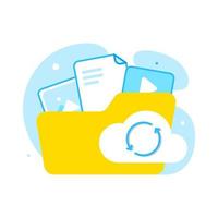 automatically back up files to cloud storage concept illustration flat design vector eps10. modern graphic element for landing page, empty state ui, infographic, icon