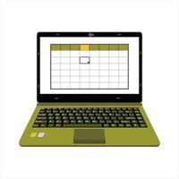 realistic laptop vector illustration display company or scientific report