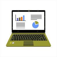 realistic laptop vector illustration display company or scientific report