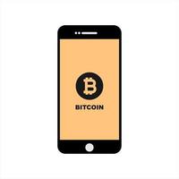 bitcoin digital assets currency in smart phone display vector