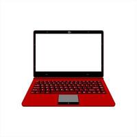 realistic laptop vector illustration in black and red color