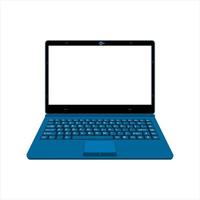realistic laptop vector illustration in black and blue color