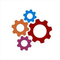 colorful gear illustration icon and logo vector