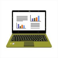 realistic laptop vector illustration display company or scientific report