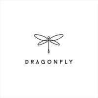 Dragonfly Line Art Minimalist elegant logo design inspiration vector