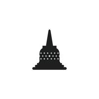 Borobudur temple stupa silhouette simple icon template vector inspiration